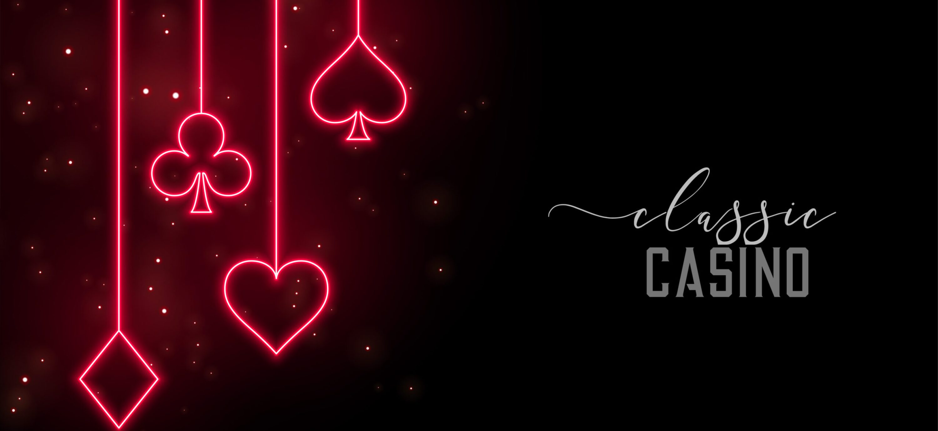 red neon casino symbols background